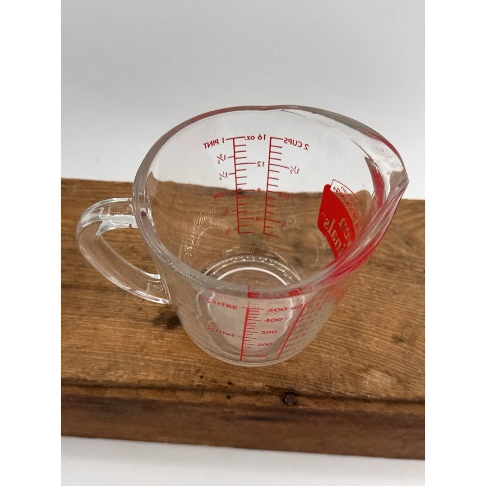Vintage Anchor Hocking 2-Cup Glass Measuring Cup #498 Oven‎ Originals D Handle